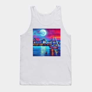 Beautiful Boat in the Sea Tank Top